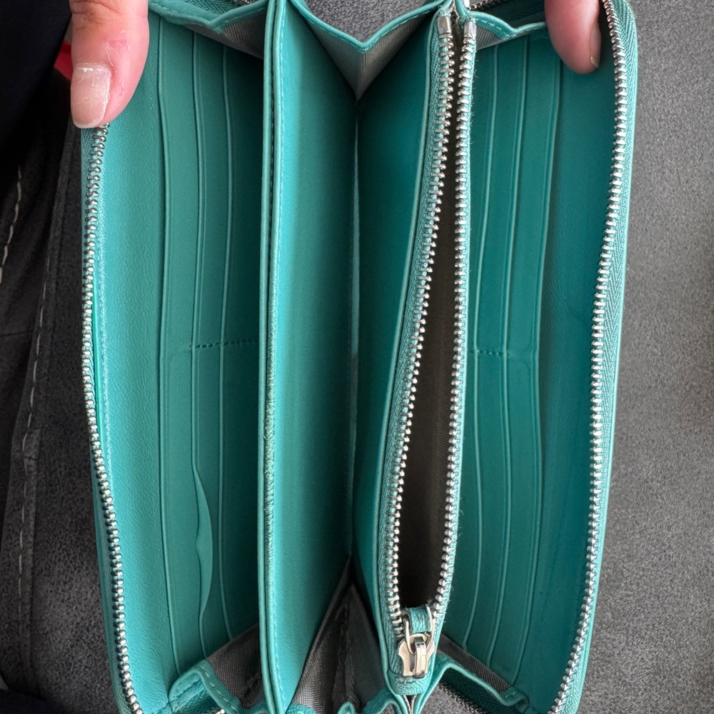 Tiffany & Co. Aqua Leather Wallet - Picture 3 of 9